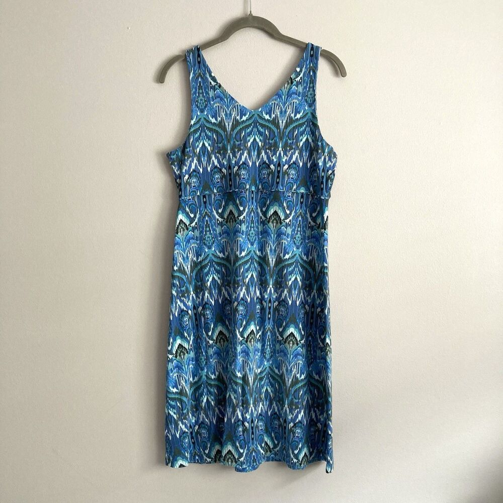 Athleta Dress Womens Blue Green Sleeveless Stretch Pullover Short Size Medium - Picture 7 of 10